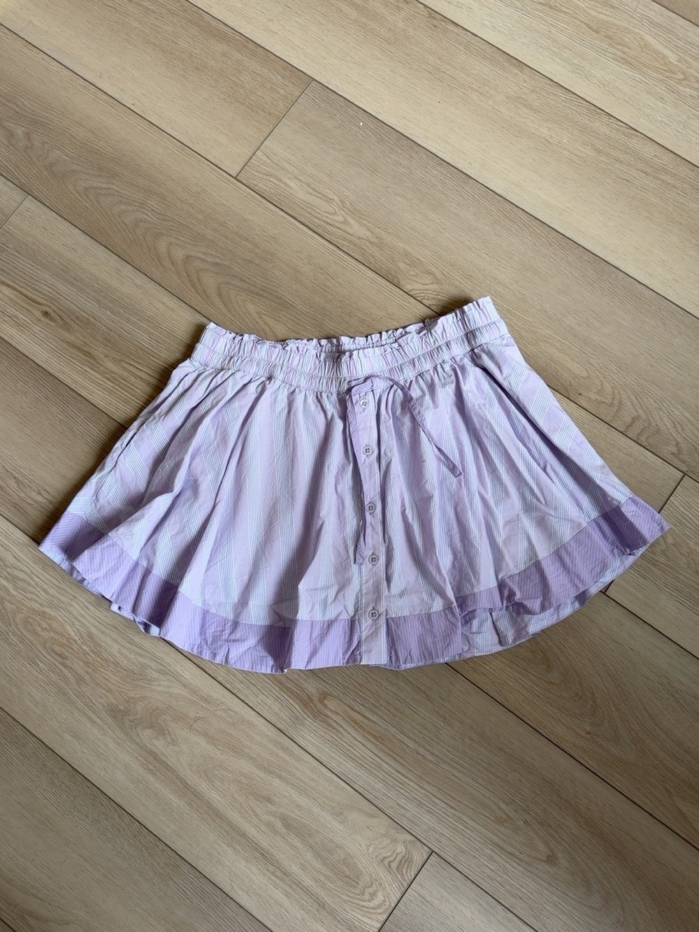 aerie Striped Button Front Skort Lilac Purple Size Large